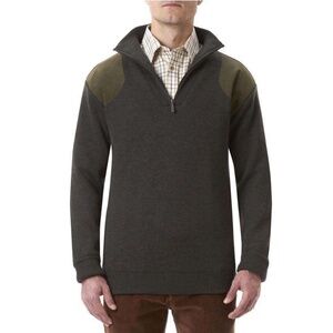 Barbour Storm Half Zip Merino Wool Waterproof Sweater in Loden Grey Green M